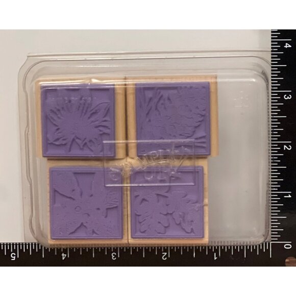 2003 STAMPIN' UP! CLOSE TO NATURE Wood Mounted Rubber Stamp set of 4 LEAF ACORN - Picture 3 of 5